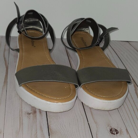 Pierre Dumas flat sandals with ankle strap/closure size 9 - Picture 1 of 9